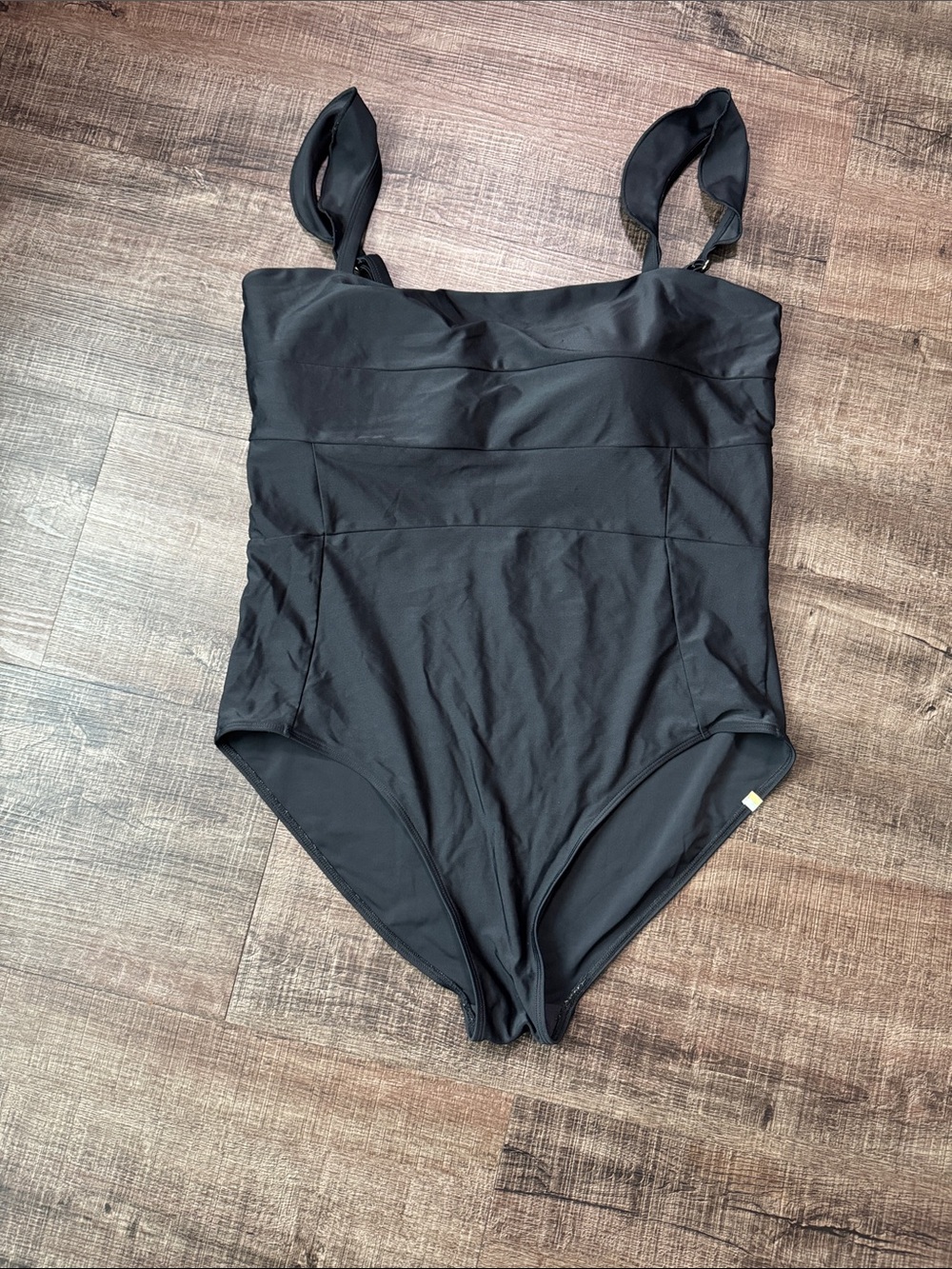 summersalt Black One-Piece Swimsuit with Tie Straps